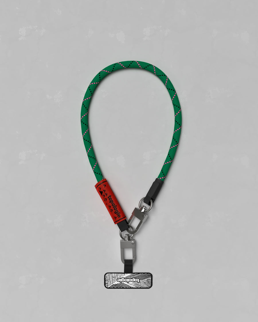 8.0mm Wrist Strap / Emerald Fuschia + Phone Strap Adapter