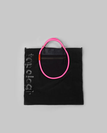 Utility Tote / Black / 10mm Rope Loop Neon Pink