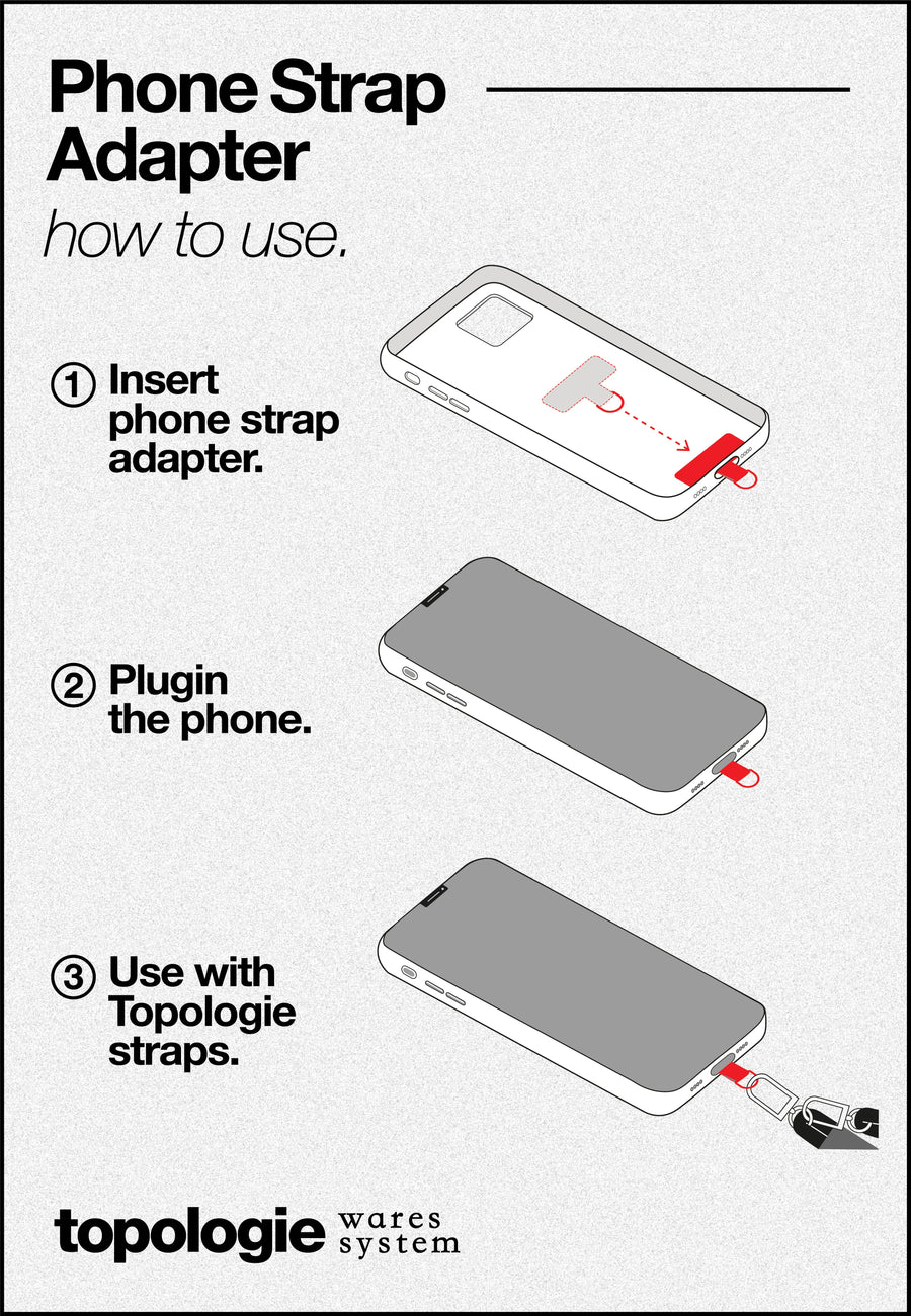 10mm Rope / White Patterned + Phone Strap Adapter